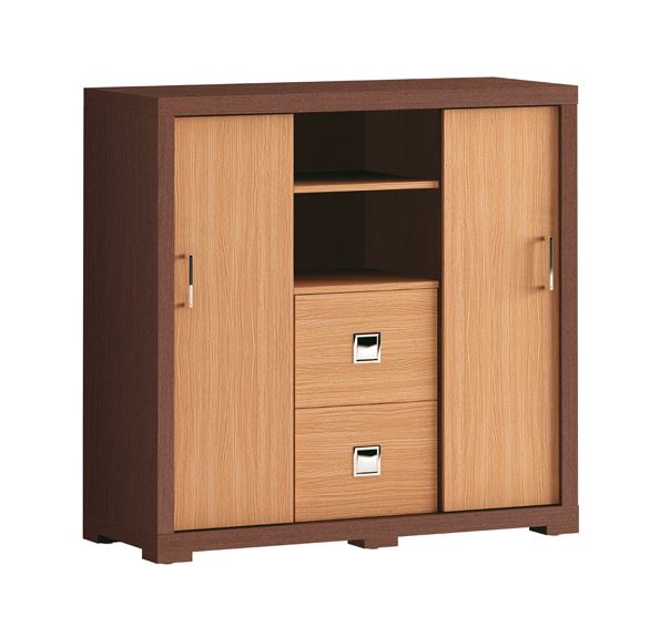 Armário Executivo Tamburato 50mm Portas De Correr 2 Gavetas E 1 Pasta
