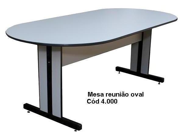 Mesa De Reunião Para Escritório Oval Painel Em Madeira 15mm